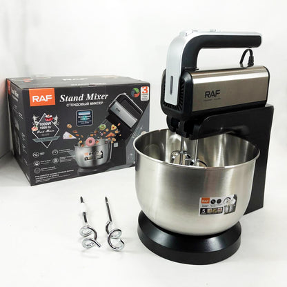 Стационарный миксер ручной RAF R.6652 с металлической чашей 3.5 л 1000 Вт