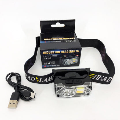 Фонарь налобный YY-19B-3SMD+2COB(white+yellow+red), Налобный фонарик с usb зарядкой