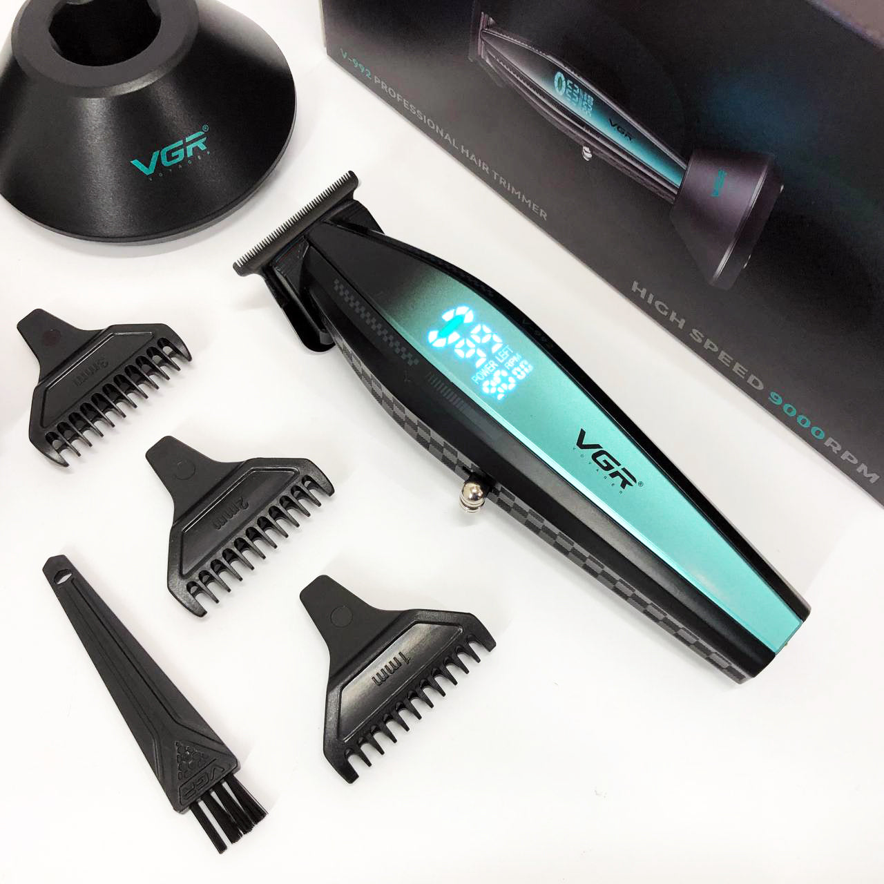 Машинка для стрижки волос с мощным мотором XPRO VGR V-992 с насадками 1-2-3 мм