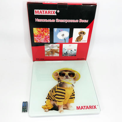 Весы напольные MATARIX MX-452 180 кг, Весы напольные для измерения массы тела, Электронные весы собака