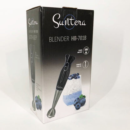 Блендер Suntera HB-701B 500 Вт, 2 режима скорости, ножка нержавеющая сталь, блендер переносной