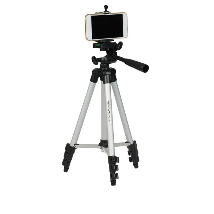Штатив для телефона и фотоаппарата Tripod 3110 PRO портативный трипод 0,35-1.02м высота. Цвет: серебряный