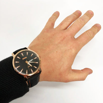 Часы наручные мужские SKMEI 9303RGBK, часы кварцевые мужские, стильные статусные наручные часы стрелочные