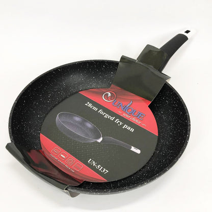 Сковорода UNIQUE UN-5137 28 см гранит темный, Сковорода с антипригарным покрытием для газовой плиты