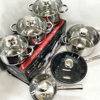 Набор посуды UNIQUE UN-5037 12 предметов (16; 16; 18; 20; 24; сковорода 24 см)