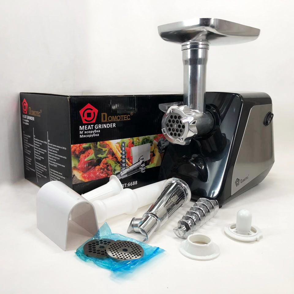 Электрическая мясорубка соковыжималка DOMOTEC MS-2023 2800 Вт, томаты с насадками, мясорубка для мяса
