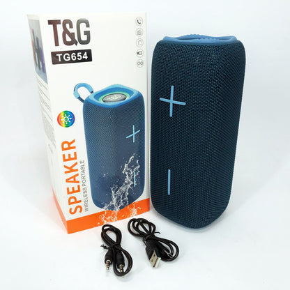 Портативная Bluetooth колонка TG654 8W с подсветкой, Аккумуляторная колонка для музыки. Цвет: синий