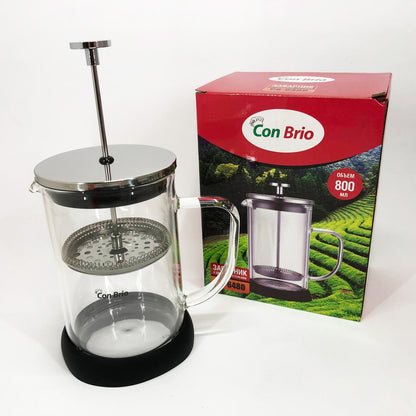 Френч-пресс с двойными стенками Con Brio CB-6480 800 мл, Заварник для чая с прессом многоразовый