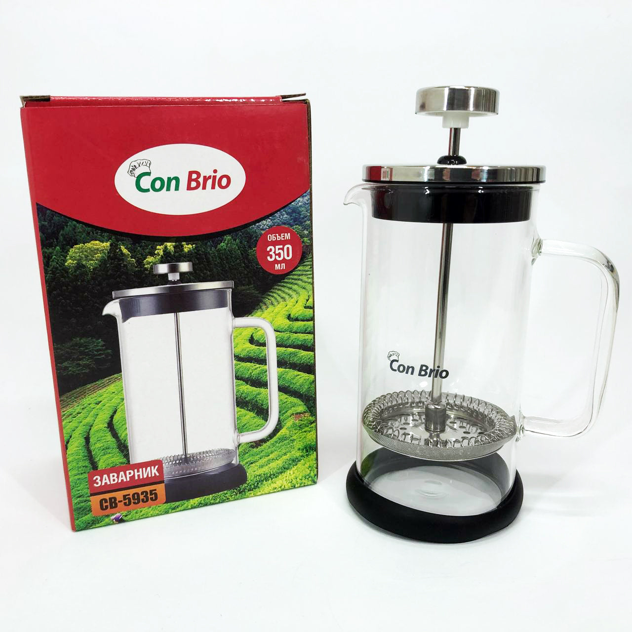 Френч-пресс Con Brio CB-5935 350 мл, Френч пресс стеклянный на кухню, Френч прессы стекло