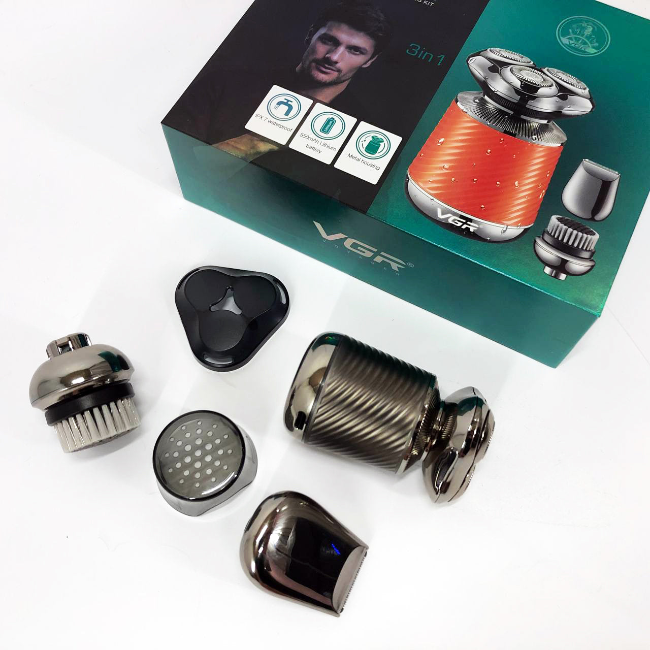 Электробритва VGR V-391, профессиональная электробритва, электробритва с насадками для бороды