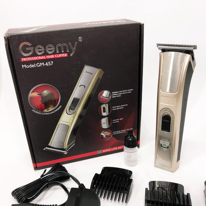 Машинка для стрижки Gemei GM-657 беспроводная с комплектом насадок, Парикмахерские машинки