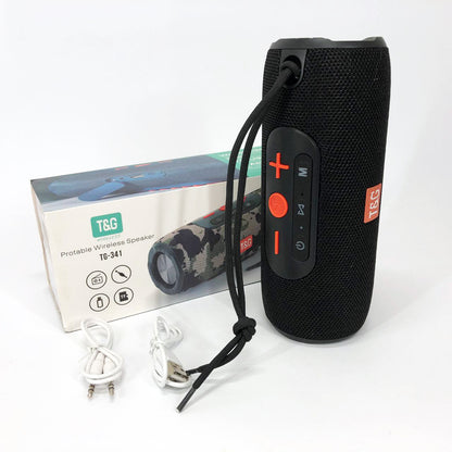 Портативная Bluetooth колонка TG341 со шнурком, аккумуляторная переносная колонка. Цвет: черный