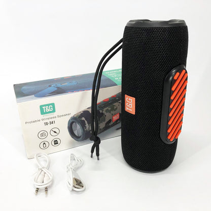 Портативная Bluetooth колонка TG341 со шнурком, аккумуляторная переносная колонка. Цвет: черный
