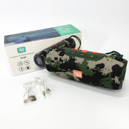 Портативная Bluetooth колонка TG341 со шнурком, аккумуляторная колонка для музыки. Цвет: камуфляж