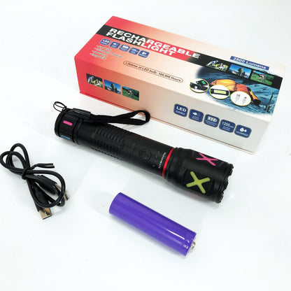 Фонарь ручной аккумуляторный PLD-CA166-3, Фонарь ручной мощный, Тактичный фонарь, Ручной фонарик led