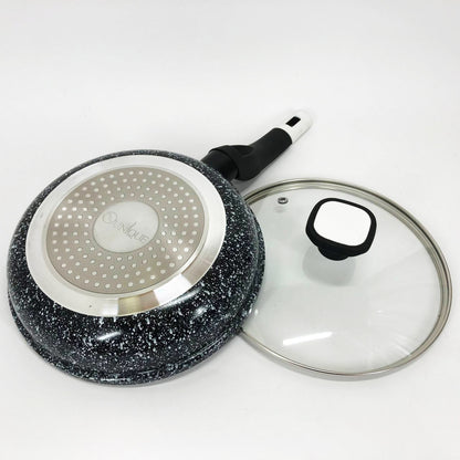 Сковорода с крышкой 20 см светлый гранит UNIQUE UN-5113 | Антипригарная сковорода | Гранитная сковорода