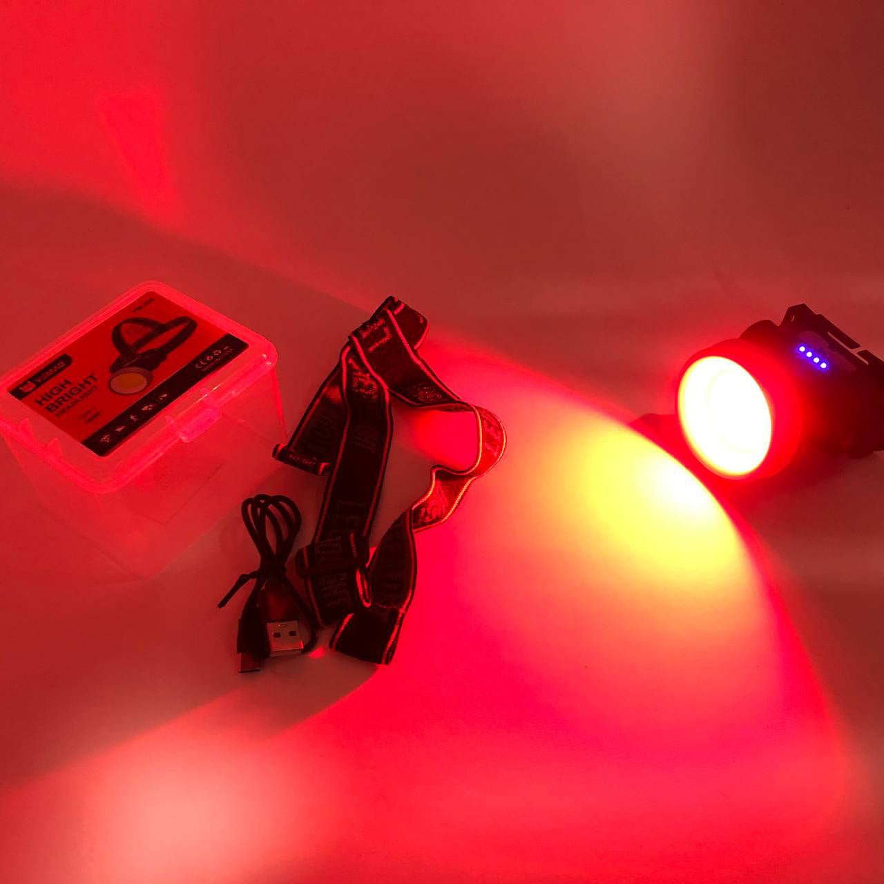 Фонарь налобный YM-308/208-COB(white+red), фонарик военный светодиодный налобный фонарик