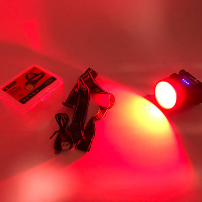 Фонарь налобный YM-308/208-COB(white+red), фонарик военный светодиодный налобный фонарик