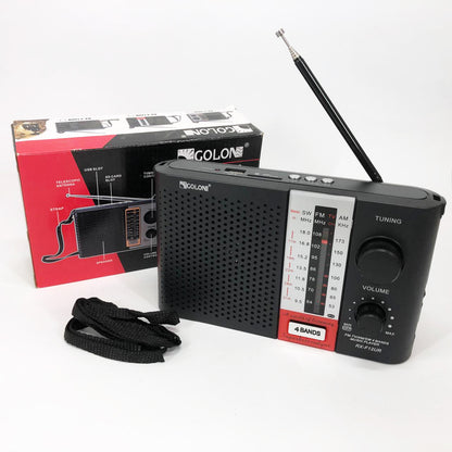 Радиоприемник переносной GOLON RX F12 AM/FM/SW, Радиоприемник am fm, Радио переносное фм. Цвет: черный