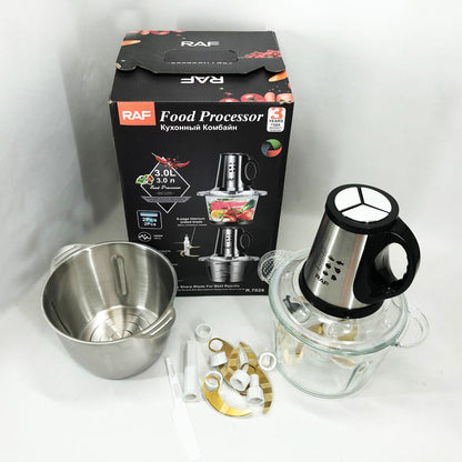 Блендер-измельчитель RAF R.7028 2 в 1, 300 Вт, 2 чаши, Бытовой мощный измельчитель продуктов