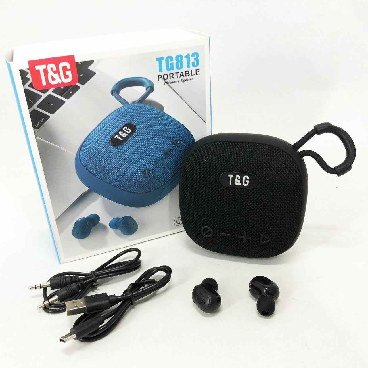 Колонка-Bluetooth с наушниками TG813. Цвет: черный