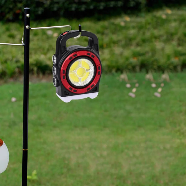 Переносной фонарь прожектор 6678С-3LED+5COB с солнечной панелью и функцией Power Bank, ручной прожектор