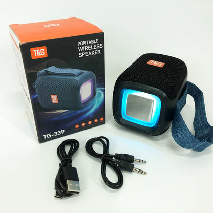Портативная Bluetooth колонка TG339 5W с RGB подсветкой, Аккумуляторная колонка для музыки. Цвет: черный