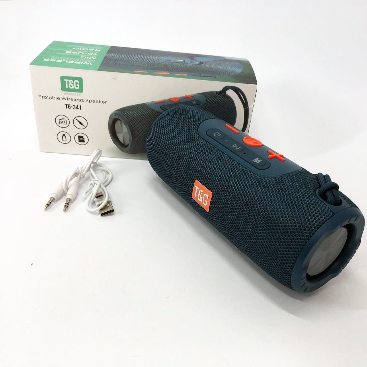 Портативная Bluetooth колонка TG341 со шнурком, Беспроводная колонка портативная мощная. Цвет: синий