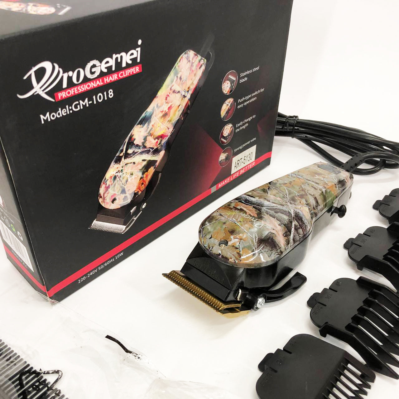 Профессиональная машинка для стрижки волос GEMEI GM-1018, Стильная машинка для стрижки, Тример для бороды