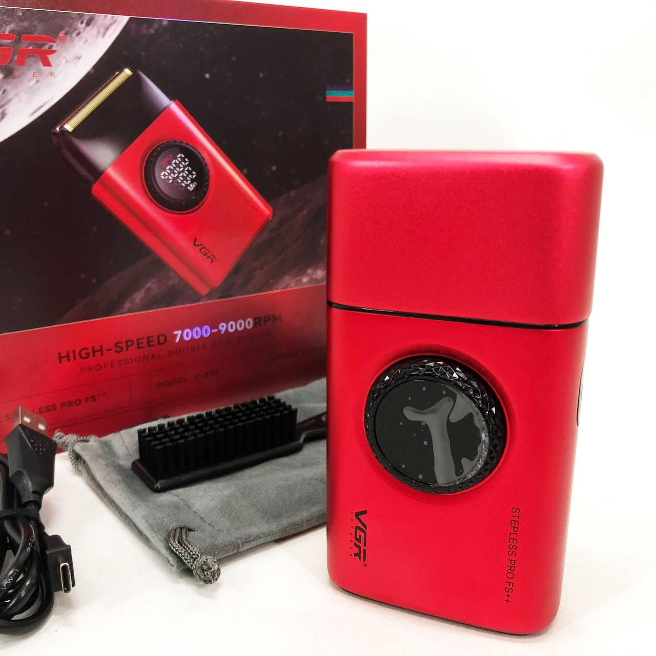 Электробритва VGR V-377 RED шейвер, Электрическая аккумуляторная бритва для бритья, шейвер мужской