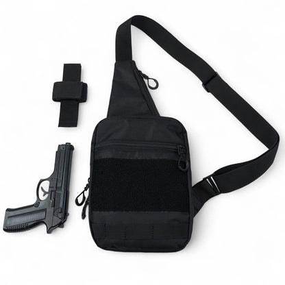 Тактична сумка на плече із кобурою, система MOLLE, патч-панель, Cordura