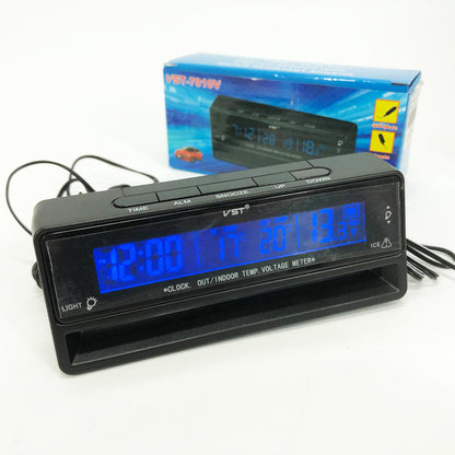 Автомобильные часы с термометром и вольтметром VST-7010V