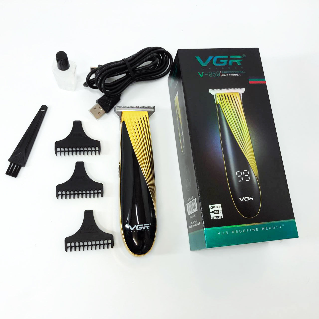 Машинка для стрижки аккумуляторная VGR V-959 триммер для волос и бороды