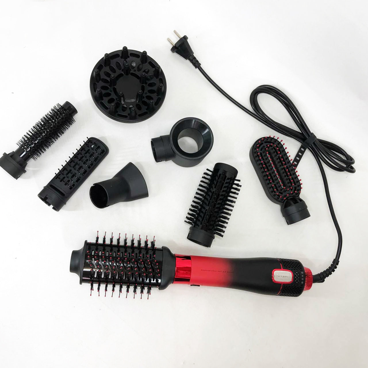 Фен-щітка стайлер VGR V-484 4 в 1. Колір: червоний