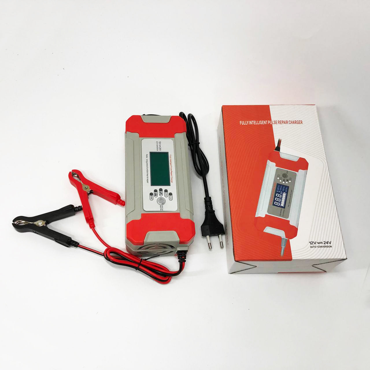 Импульсное зарядное устройство (12V 8A / 24V 4A) для легковых и грузовых авто