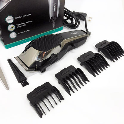 Машинка для стрижки VGR V-130 проводная профессиональная с насадками для окантовки триммер для волос