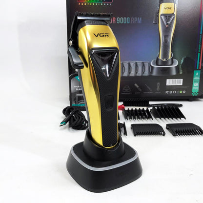 Машинка для стрижки VGR V-015 аккумуляторная беспроводная профессиональная 6 насадок