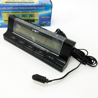 Авточасы с термометром VST-7037