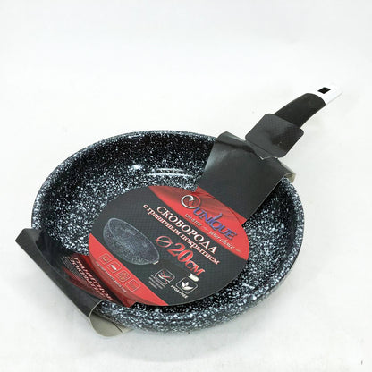 Сковорода UNIQUE UN-5102 20 см. без крышки, светлый гранит. Антипригарная с бакелитовой ручкой