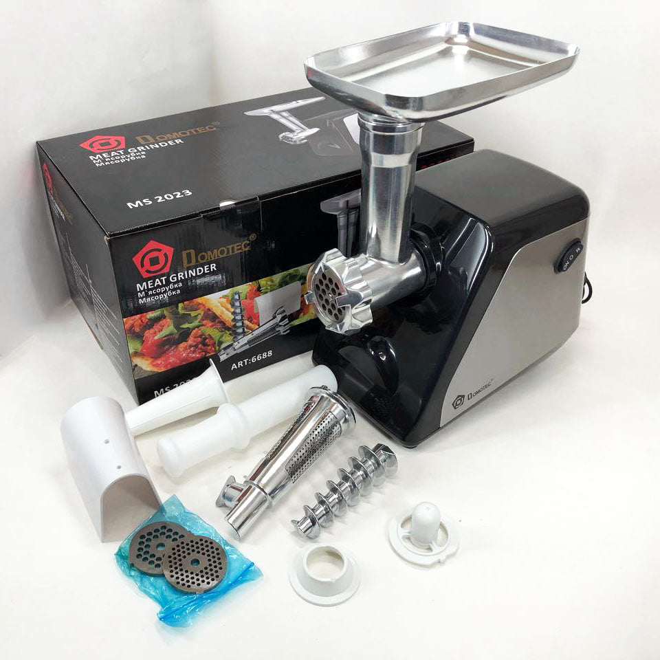 Электрическая мясорубка соковыжималка DOMOTEC MS-2023 2800 Вт, томаты с насадками, мясорубка для мяса