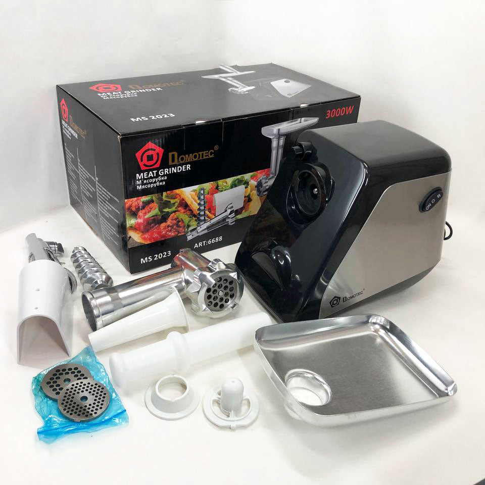 Электрическая мясорубка соковыжималка DOMOTEC MS-2023 2800 Вт, томаты с насадками, мясорубка для мяса