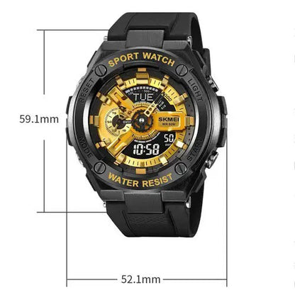 Часы наручные мужские SKMEI 2101BKGD, армейские часы противоударные, оригинальные мужские часы спортивные