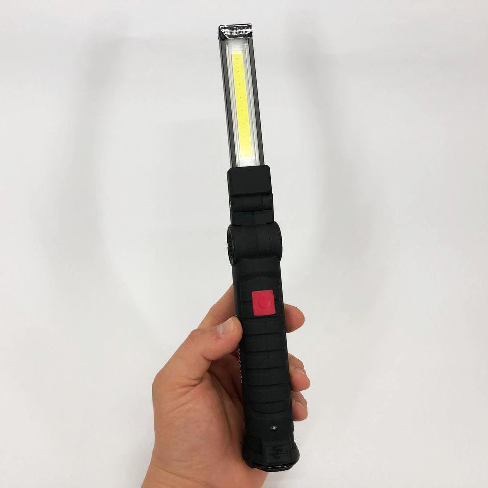 Светодиодный фонарь кемпинг W52 SMD + COB, красный + белый, магнит, крючок, кемпинговый складной фонарь