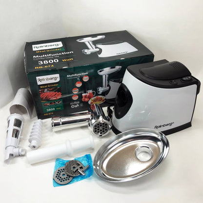 Электромясорубка с соковыжималкой Rainberg RB-674 3000W, электромясорубка для шинковки, мощная мясорубка