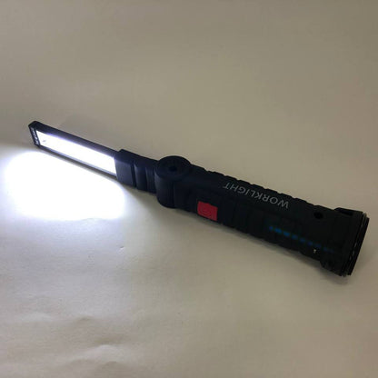 Светодиодный фонарь кемпинг W52 SMD + COB, красный + белый, магнит, крючок, кемпинговый складной фонарь