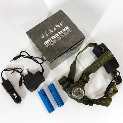 Налобный фонарь тактический Bailong BL-1505 \ 602B SENSOR с датчиком движения, Фонарик налобный led