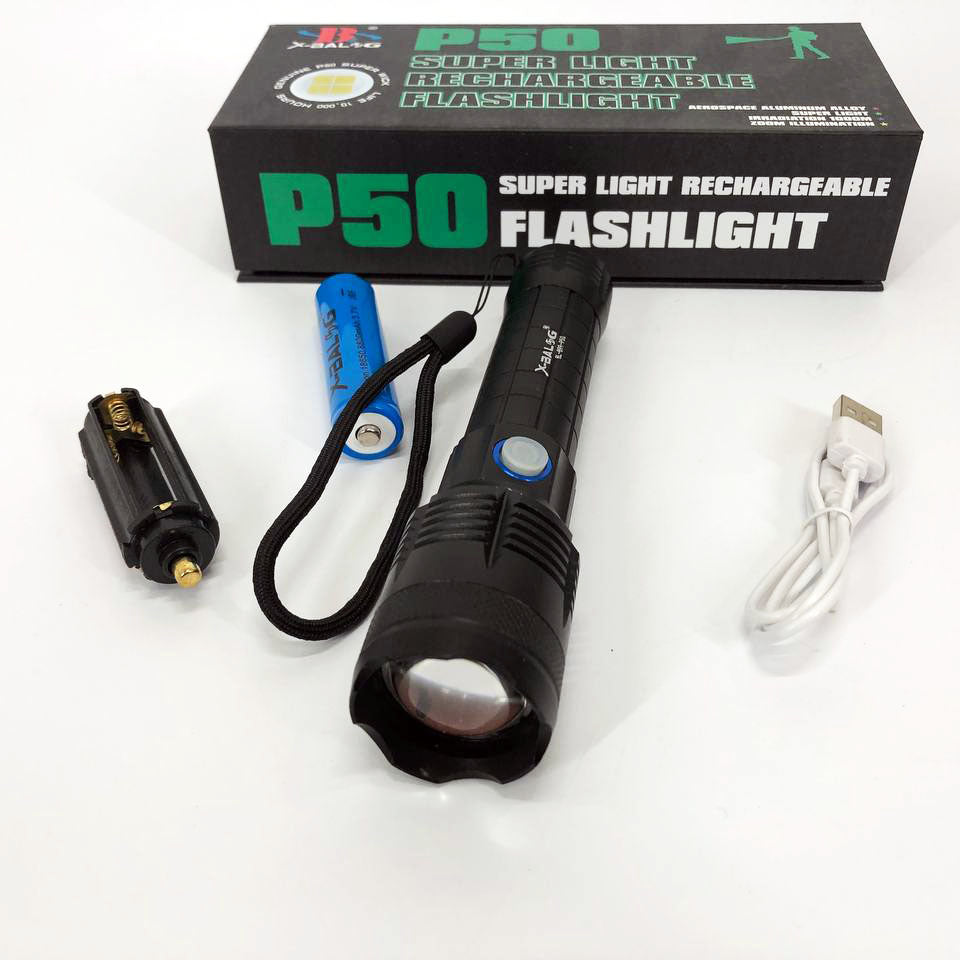 Фонарик ручной Bailong X-Balog BL-B99-P50, фонарь ручной тактический, водонепроницаемый фонарь