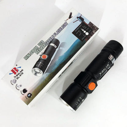 Фонарь ручной аккумуляторный тактический X-Balog BL-616-T6 с зарядкой от павербанков с USB