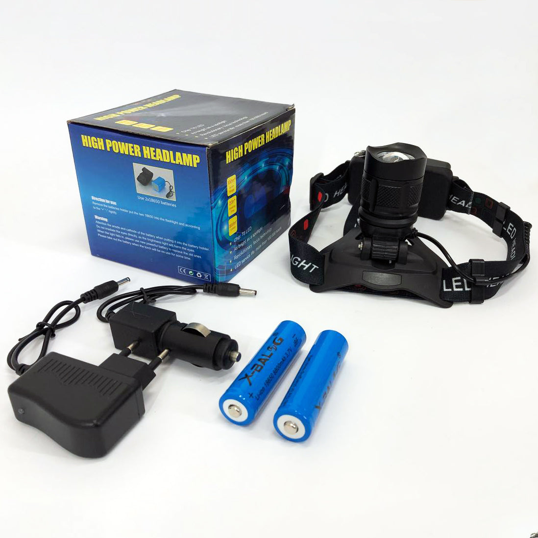 Налобный фонарь Bailong BL-T32-P50, мощный налобный светодиодный фонарик на голову, три режима