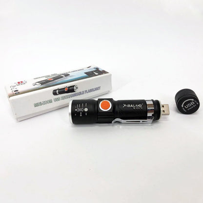 Фонарь ручной аккумуляторный тактический X-Balog BL-616-T6 с зарядкой от павербанков с USB